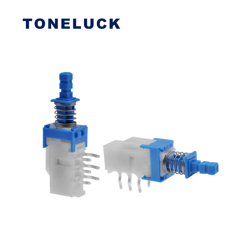 PBA-S2DF1 按鍵開關(guān) 按壓式開關(guān) 0.1A 30VDC 藍(lán)柄雙排6腳直鍵開關(guān)
