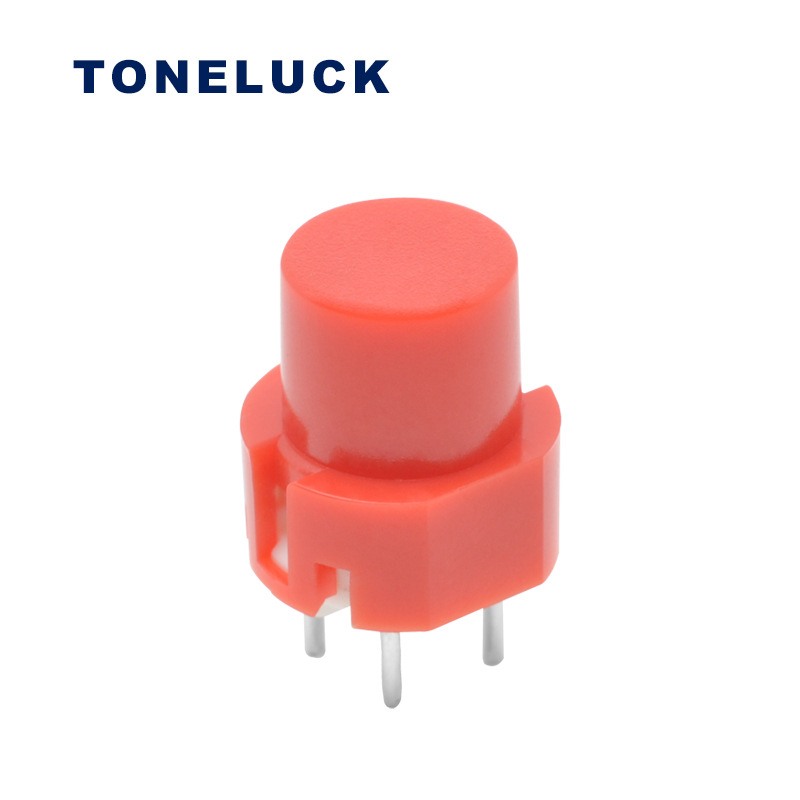 Toneluck KEY按鍵開關(guān) 0.01A35VDC直鍵開關(guān) 紅色PCB插件開關(guān)