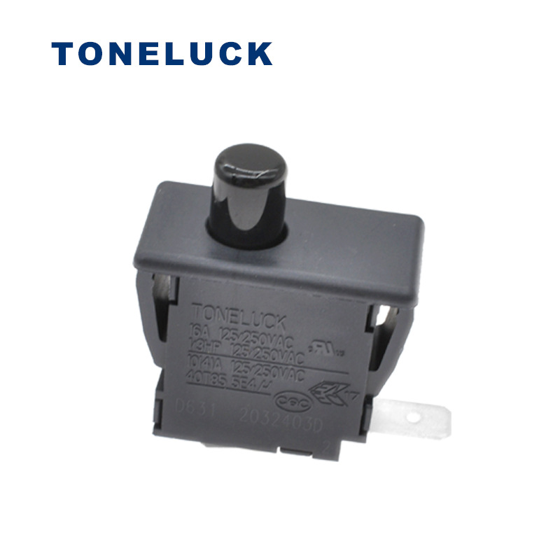TONELUCK 供冰箱信號門燈控開關(guān) 消毒碗柜門黑色圓形按鈕開關(guān)