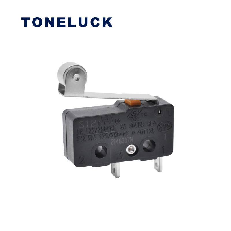 TONELUCK微動開關(guān)S1系列 電子門鎖微動開關(guān)帶滾輪手柄2腳微動開關(guān)